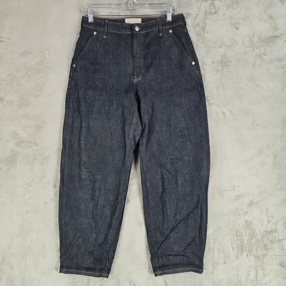 Everlane Jeans Womens 29 The Arc Jean Dark Indigo High Rise Tapered Ankle Barrel